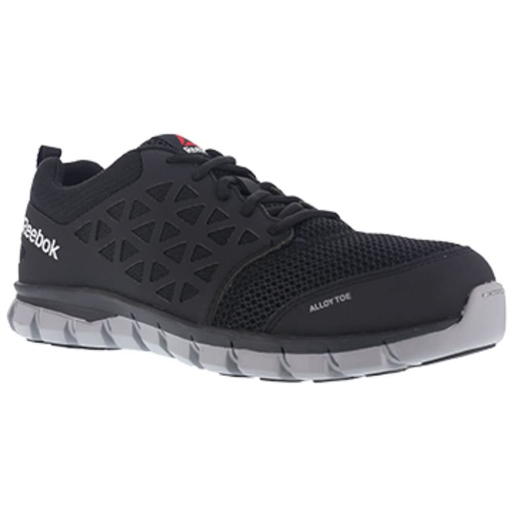 REEBOK WORK Women's Sublite Cushion Work Alloy Toe Athletic Oxford Sneakers, Black 7.5
