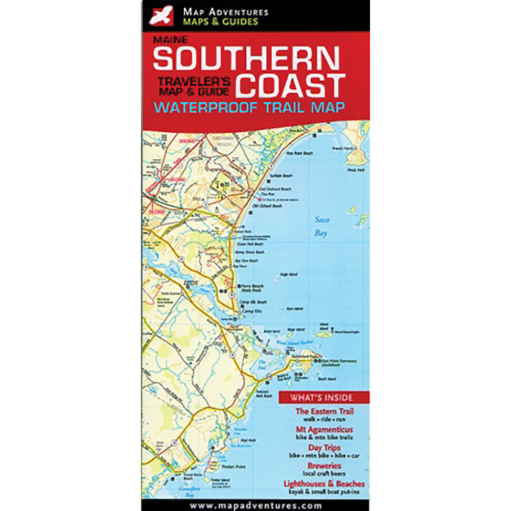 MAP ADVENTURES Maine Southern Coast Traveler's Map & Guide NO SIZE