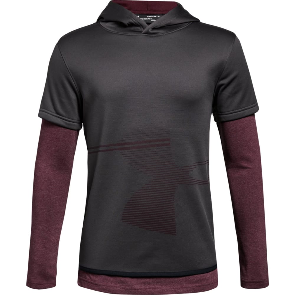 UNDER ARMOUR Big Boys' Armour Fleece® Layered Pullover Hoodie S