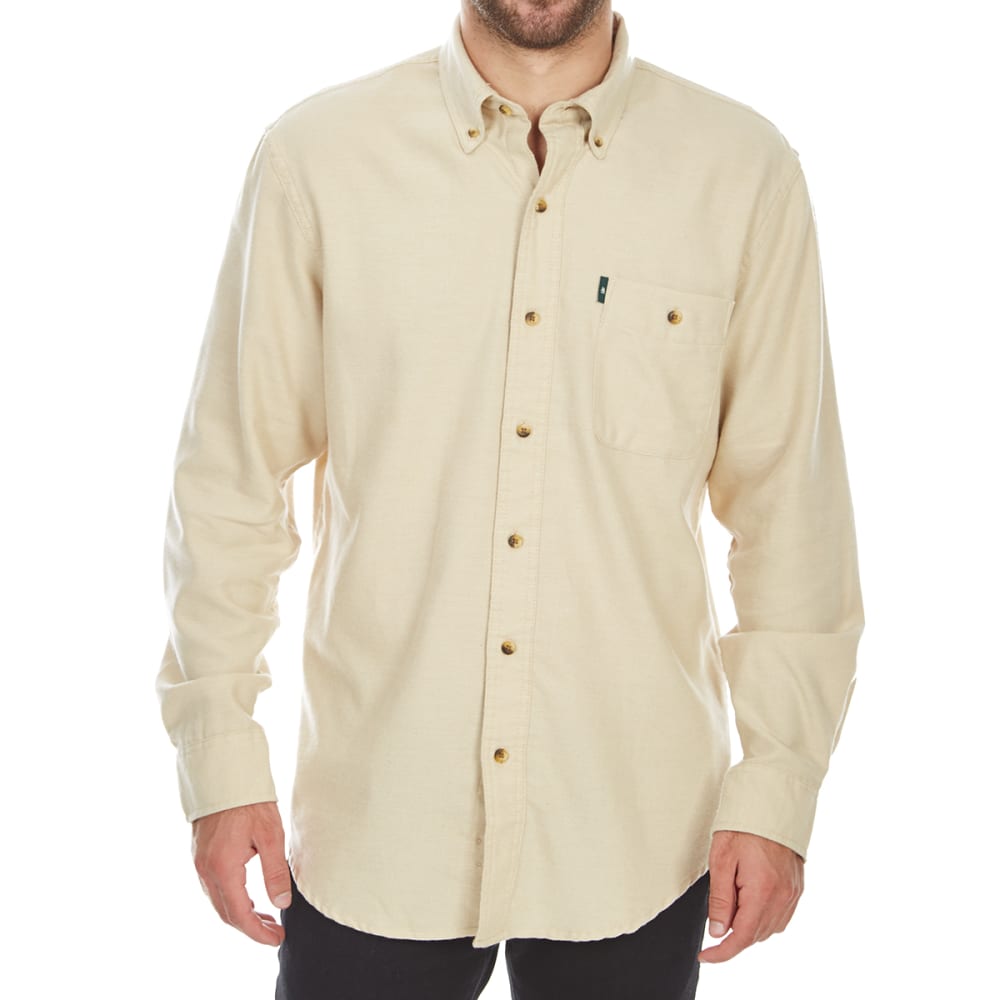 G.H. BASS & CO. Men's Jaspe Solid Long-Sleeve Flannel Shirt M