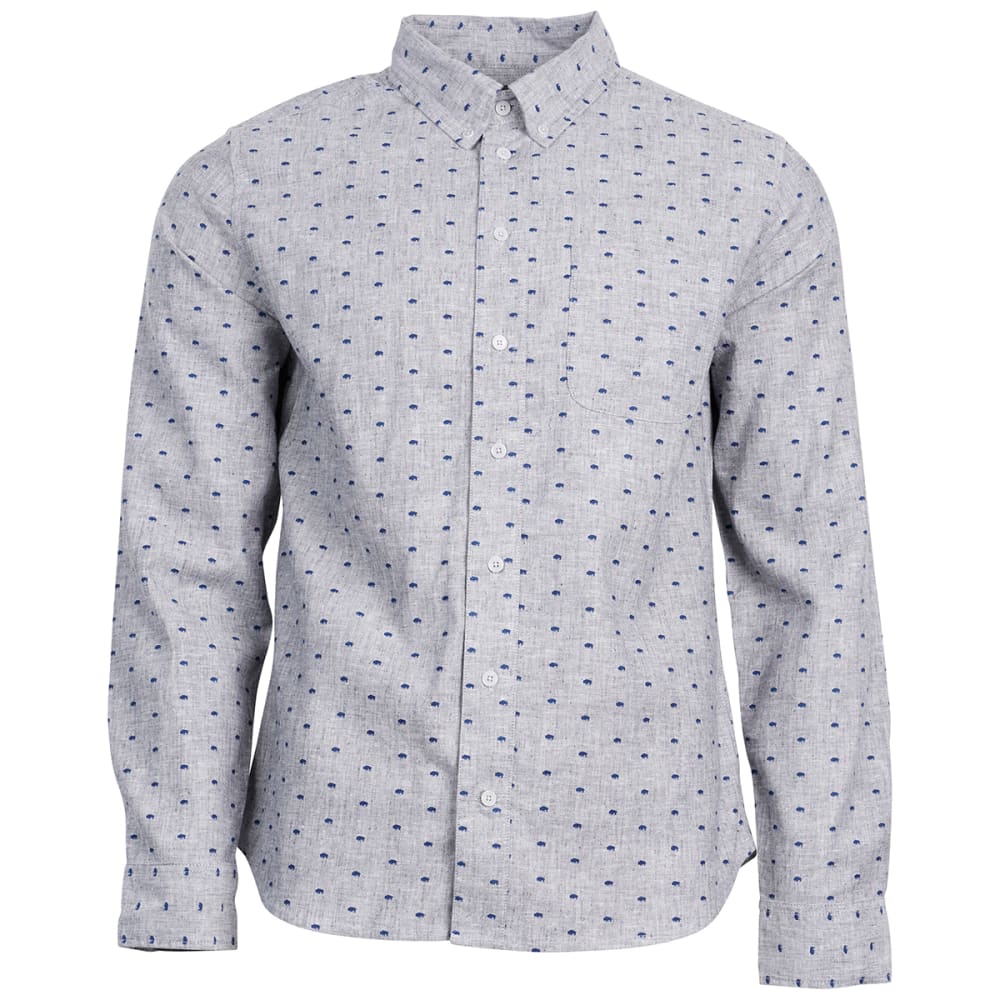 UNITED BY BLUE Men's Bison Print Button-Down Long-Sleeve Shirt S
