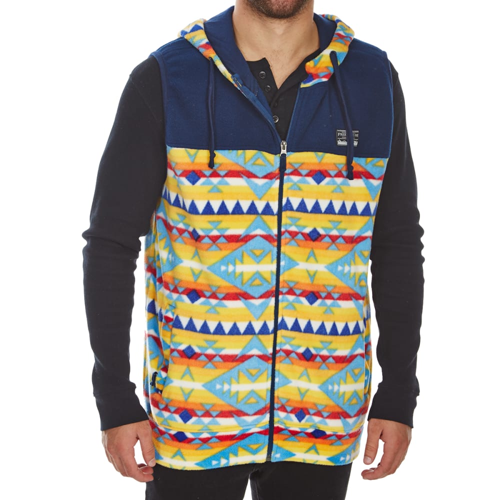 FREE NATURE Guys' Hooded Polar Fleece Zip-Up Vest S