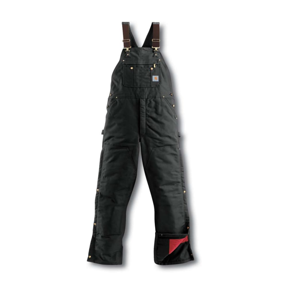 CARHARTT Men's Duck Quilt-Lined Zip-To-Thigh Bib Overalls 38/32