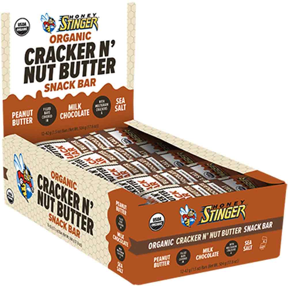 HONEY STINGER Crack N' Nut Butter Snack Bars, Peanut Butter & Milk Chocolate, 12-Pack NA
