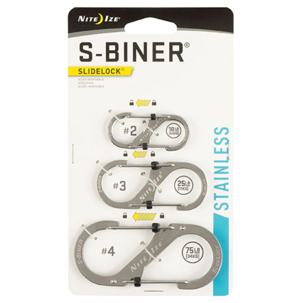 NITE IZE S-Biner Slidelock Stainless Steel, Combo 3-Pack NO SIZE