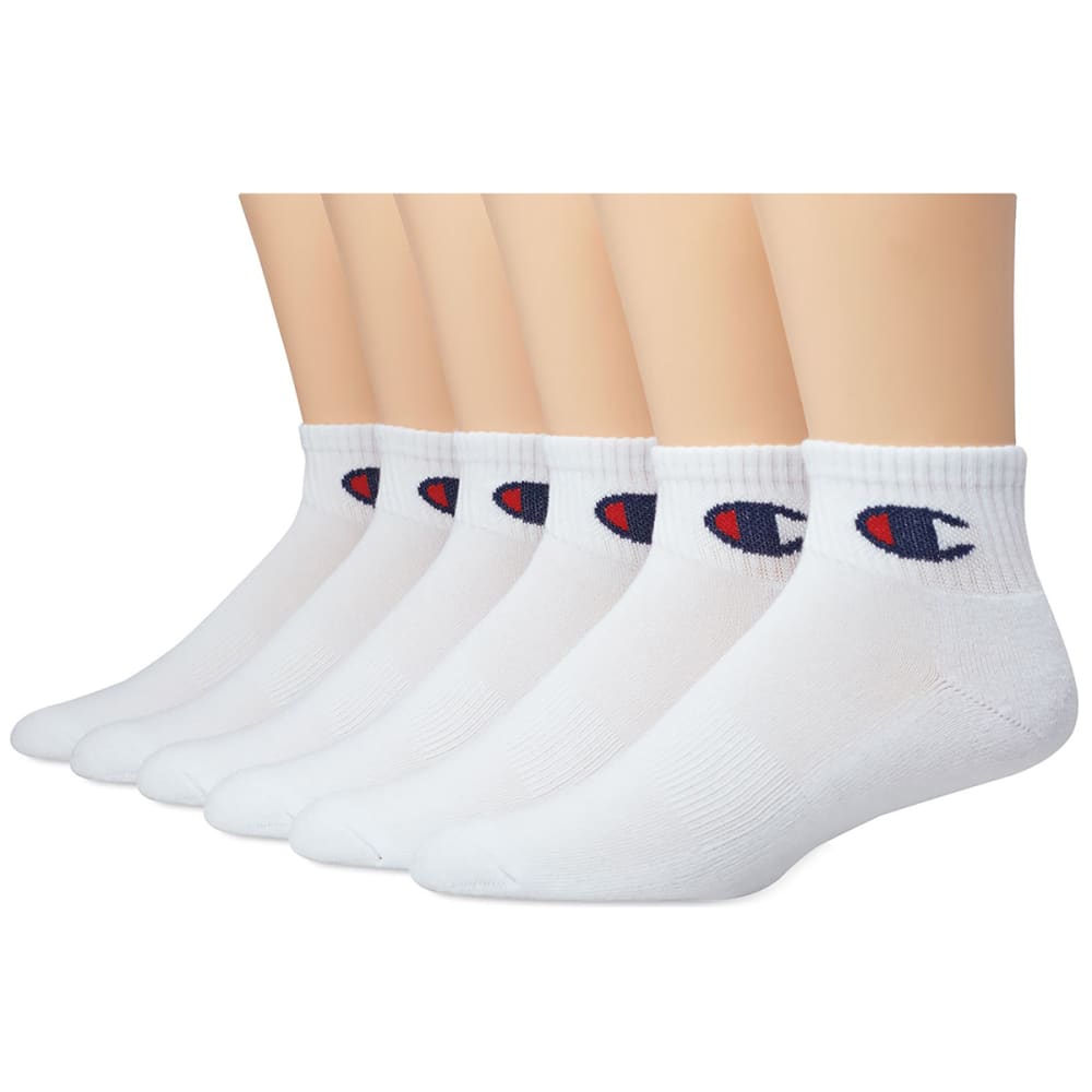 CHAMPION Men's Logo Ankle Socks, 6-Pack L