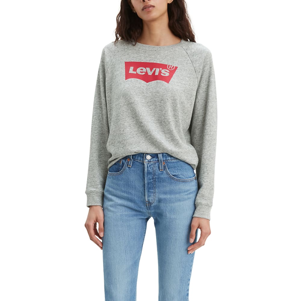 LEVI'S Women's Long-Sleeve Graphic Crewneck Fleece S