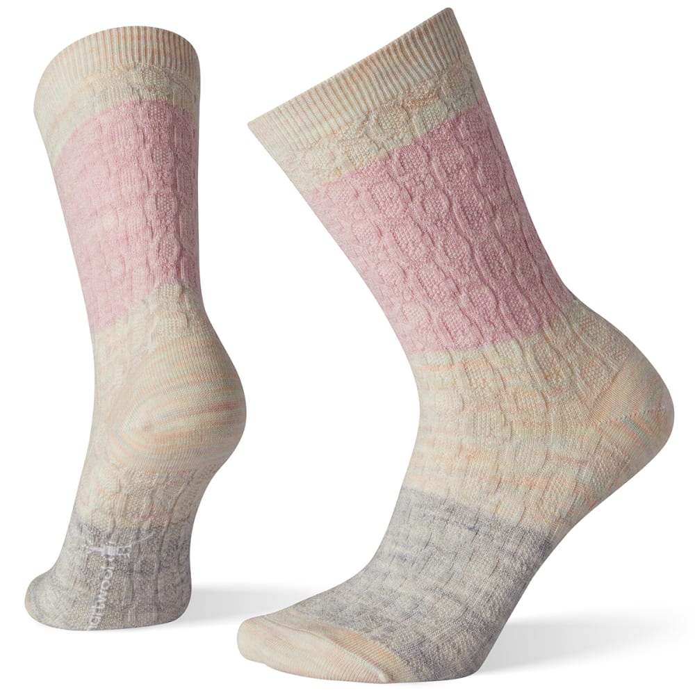 SMARTWOOL Women's Color Block Cable Crew Socks L