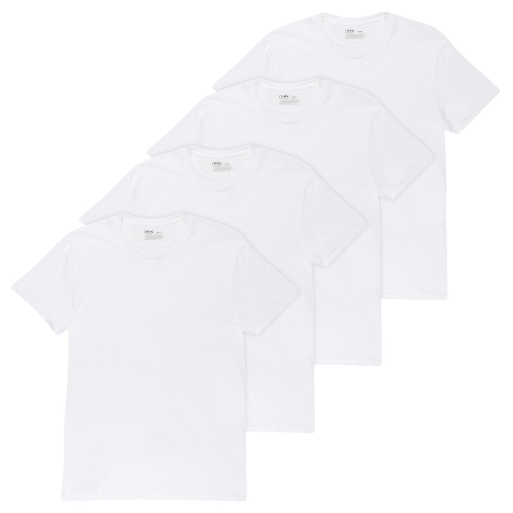 CHAPS Men's Essential Crew Neck Short-Sleeve Tees, 4 Pack M