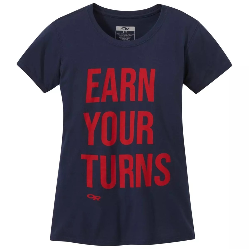 OUTDOOR RESEARCH Women's Earn Your Turns Short-Sleeve Tee M