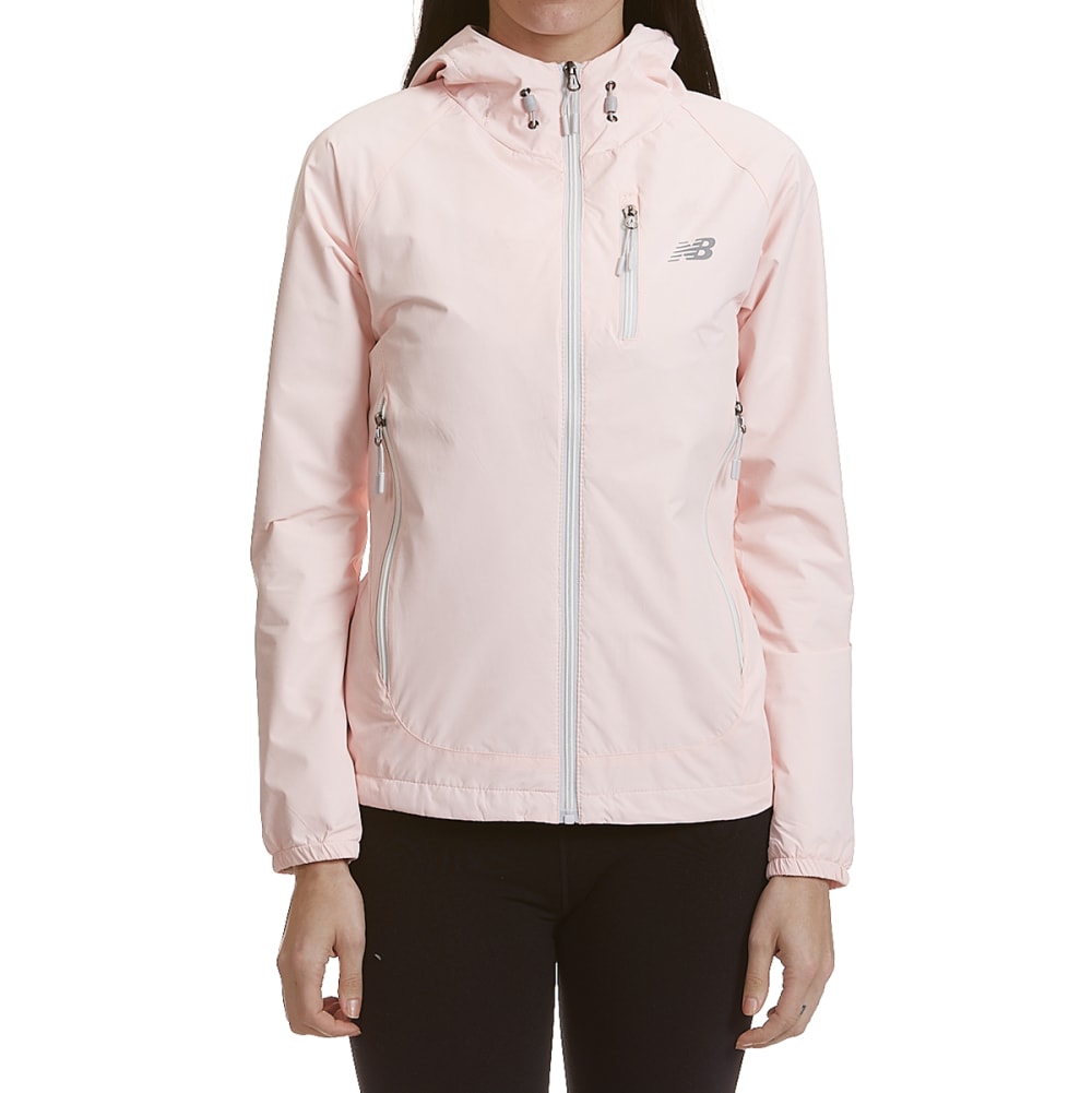 NEW BALANCE Women's Solid Dobby Hooded Jacket with Zipped Pockets S