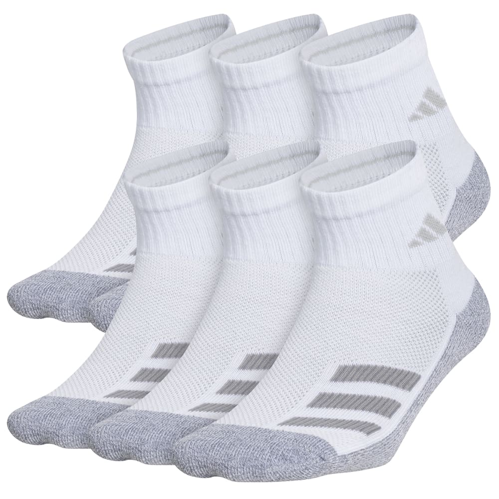ADIDAS Boys' Cushioned Angle Stripe Quarter Socks, 6 Pack M