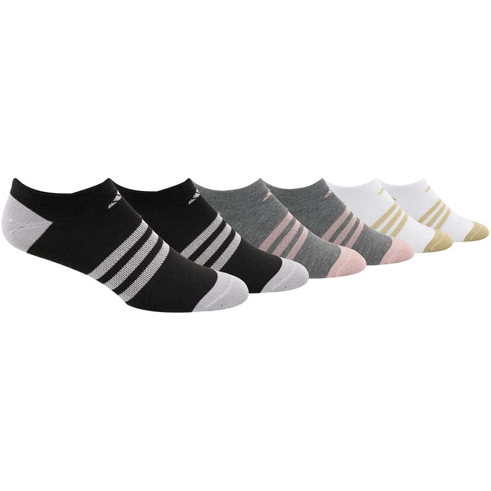 ADIDAS Women's Superlite No Show Socks, 6 Pack M