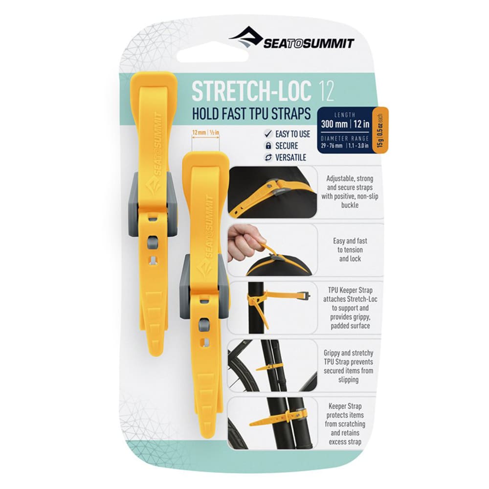 SEA TO SUMMIT Stretch-Loc 12" TPU Straps, 2 Pack NO SIZE