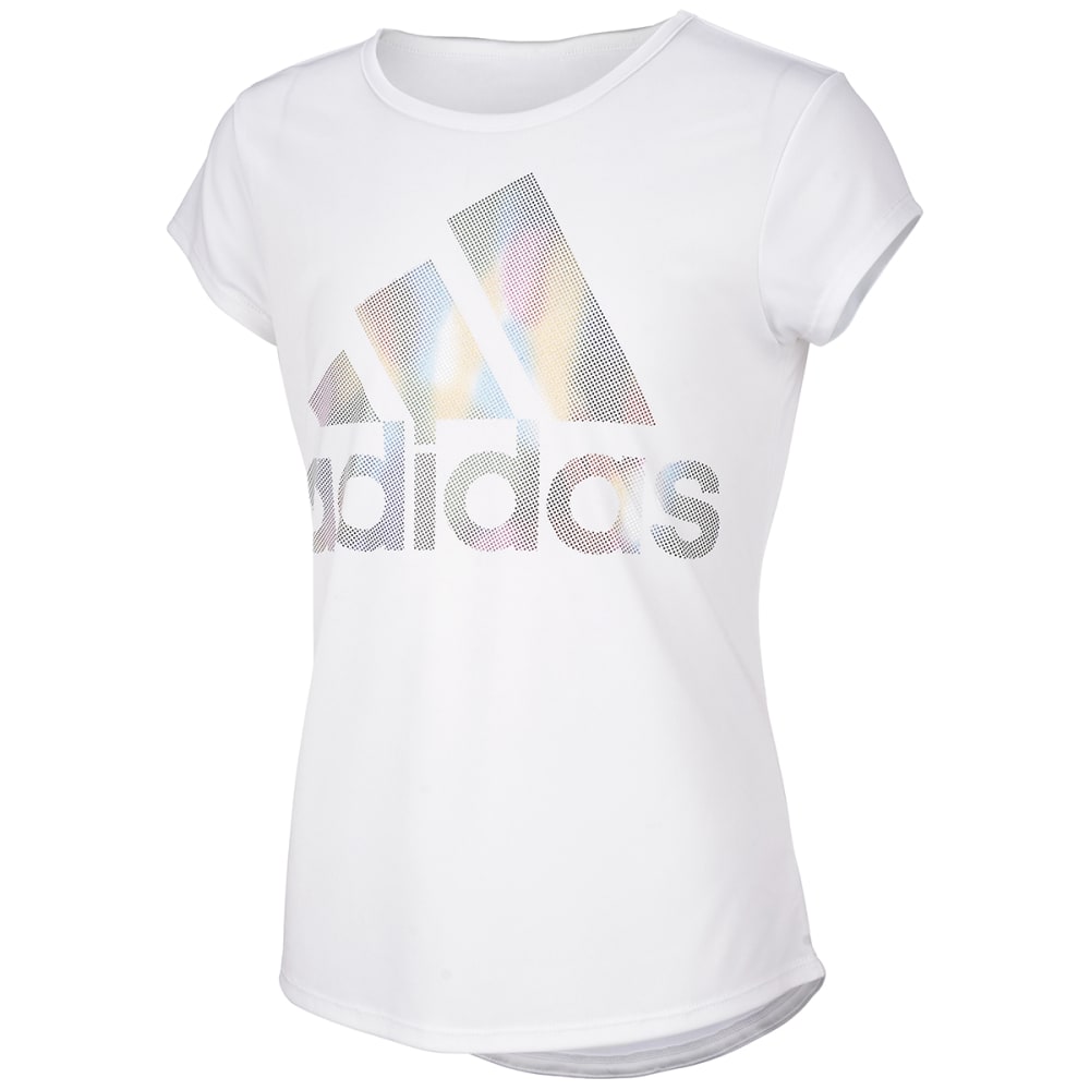 ADIDAS Girls' Climalite Rainbow Foil Short Sleeve Tee S