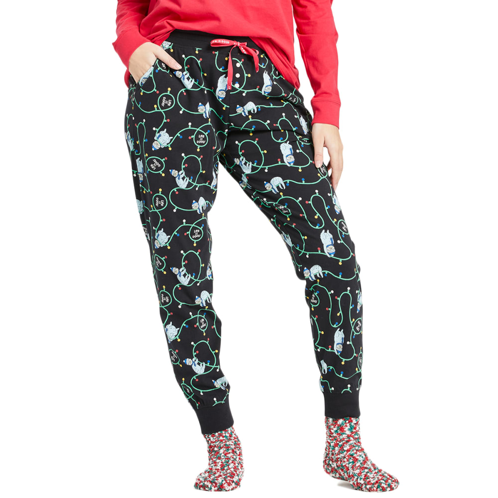 LIFE IS GOOD Women's Chillin' Sloth Snuggle Up Sleep Joggers S