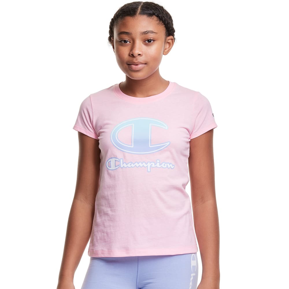 CHAMPION Girls' Classic Ombre Short Sleeve Tee S