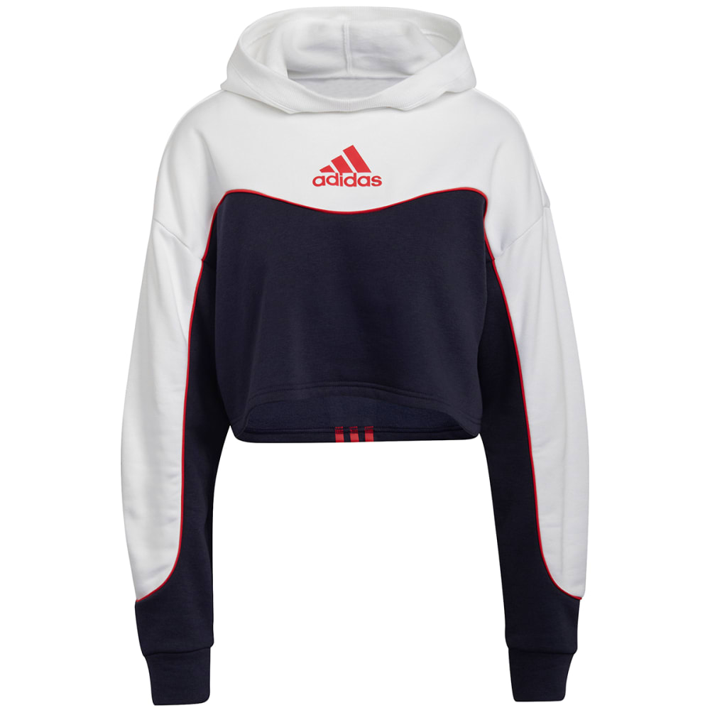 ADIDAS Women's Essentials Colorblock 3-Stripe Hoodie XS
