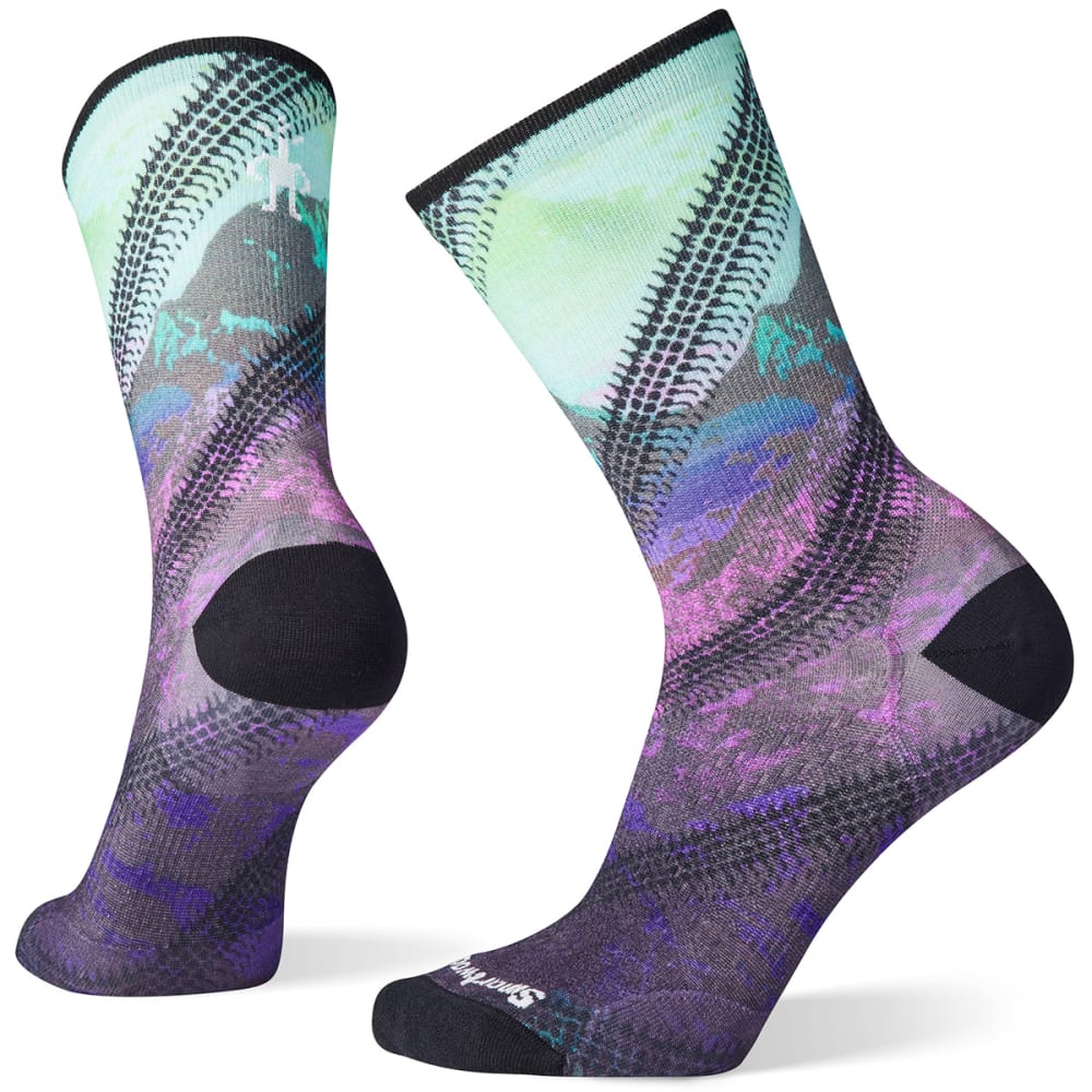 SMARTWOOL Women's Bike Zero Cushion Mountain Print Crew Socks M
