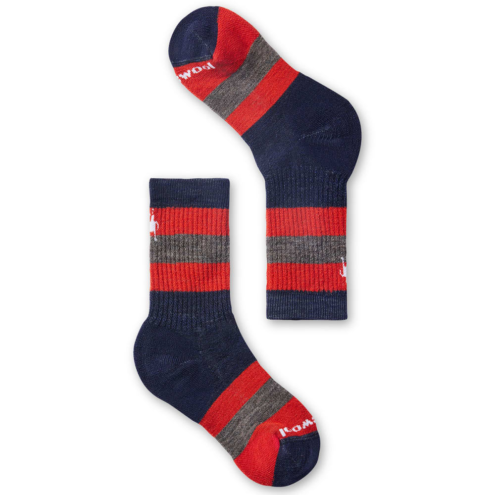 SMARTWOOL Kids' Hike Full Cushion Striped Crew Socks L