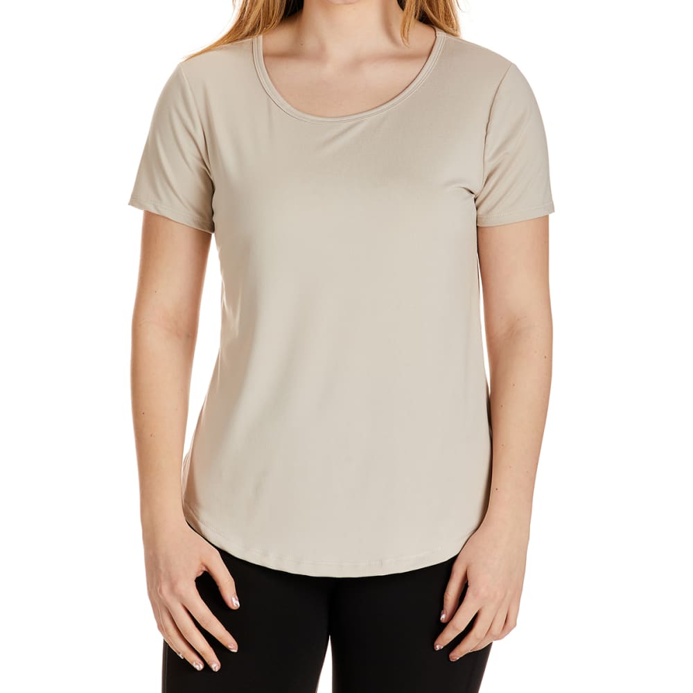 RBX Women's Peached Striated Jersey Tees, 2 Pack S