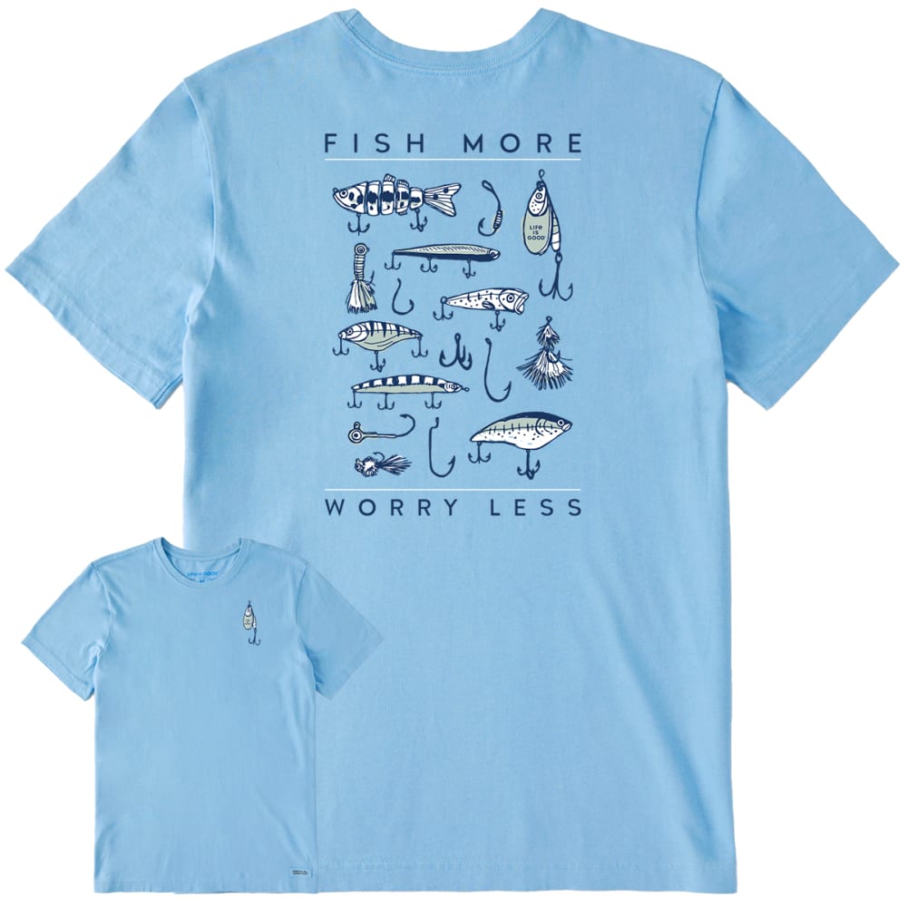 Life Is Good Men's One Fish Two Fish Book Cover Crusher Short Sleeve T-Shirt in Darkest Blue Size Small | 100% Cotton