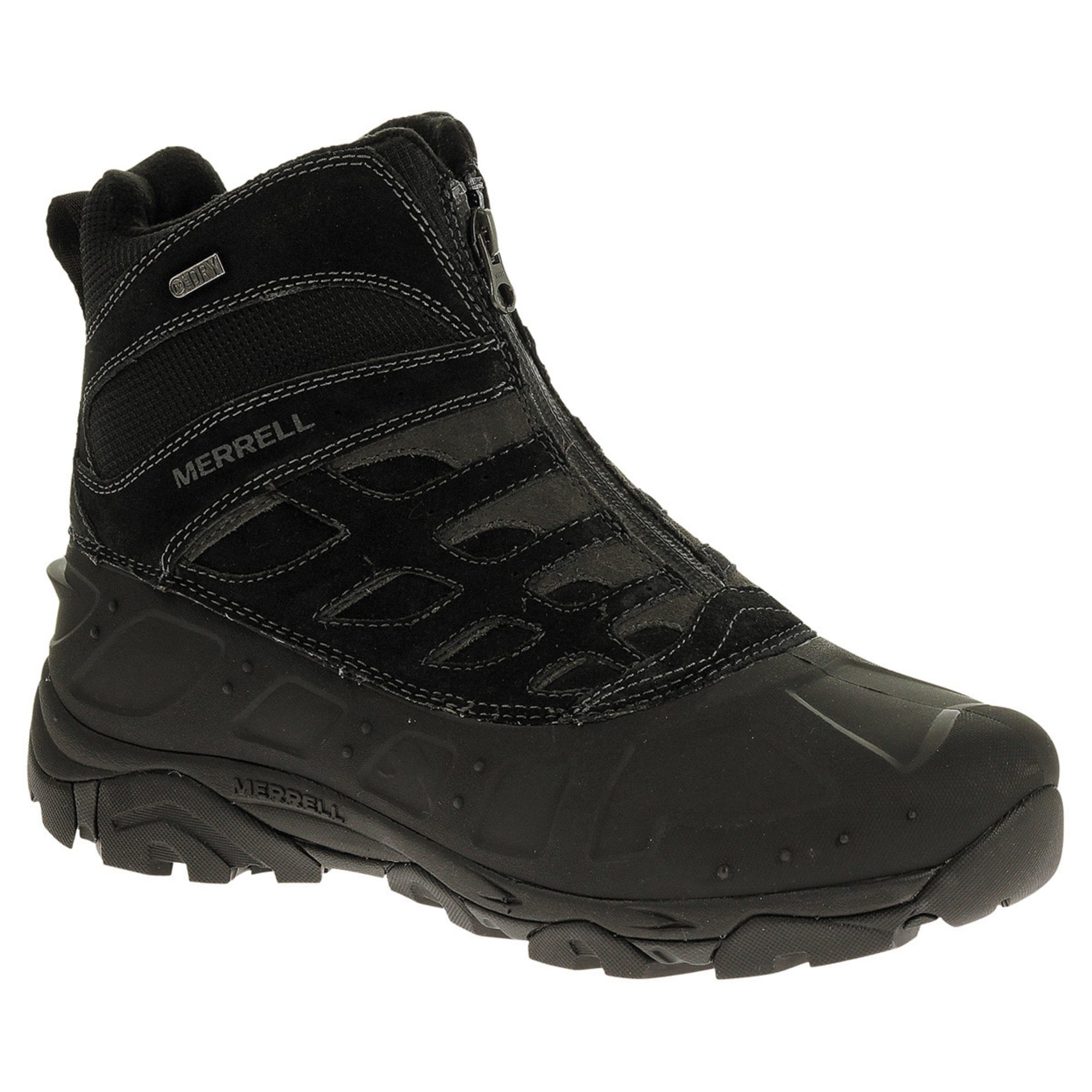 MERRELL Men's Moab Polar Zip Waterproof Winter Boots, Black