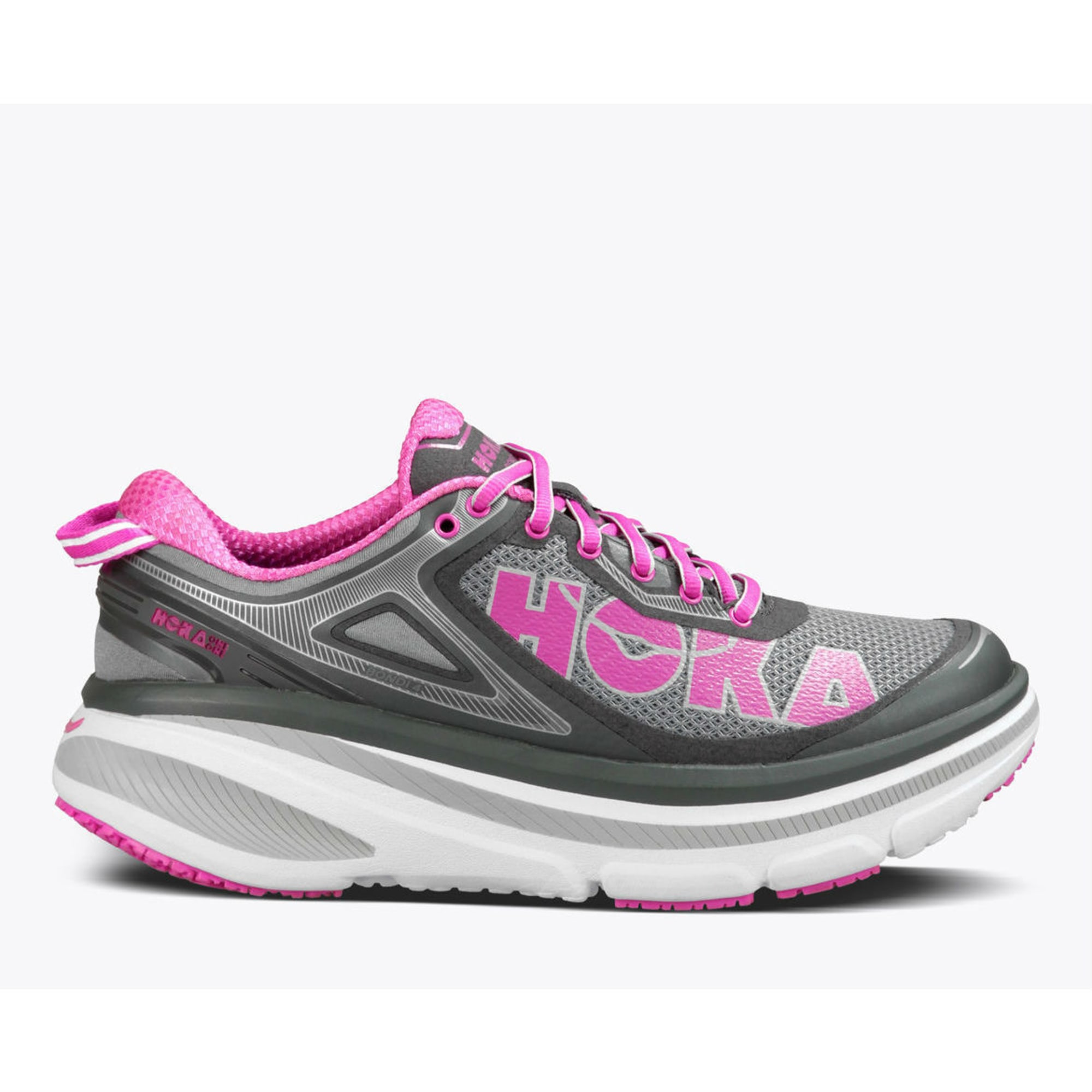 Hoka One One Bondi 7 Women’s Size 10 Gray/Pink Low Top Lace Up 111059 HMSH