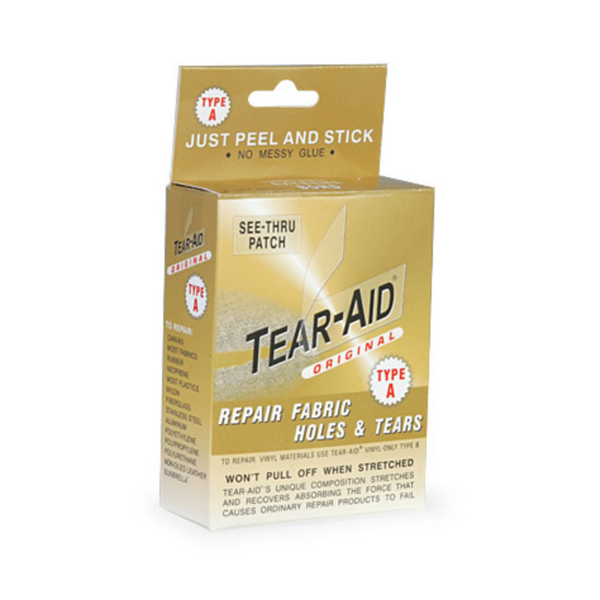 Tear-Aid Fabric Repair Kit, Type A, 3 x 12 patch