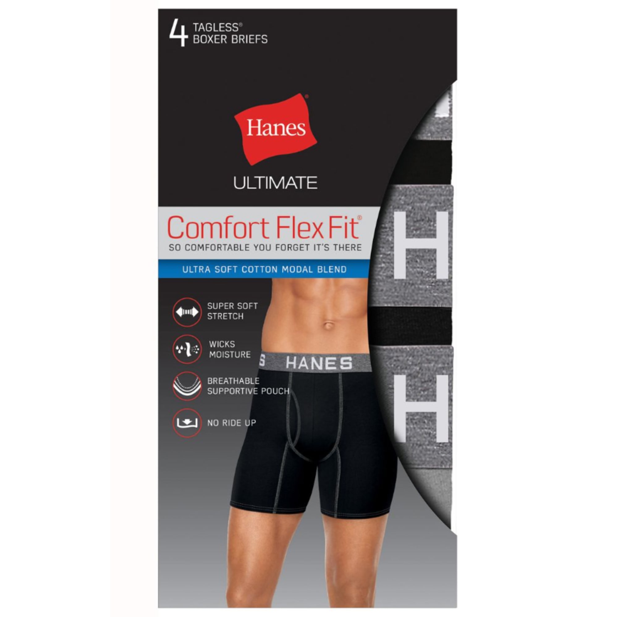 Hanes Men Ultimate TAGLESS® No Ride Up Briefs with Comfort Flex® Waist