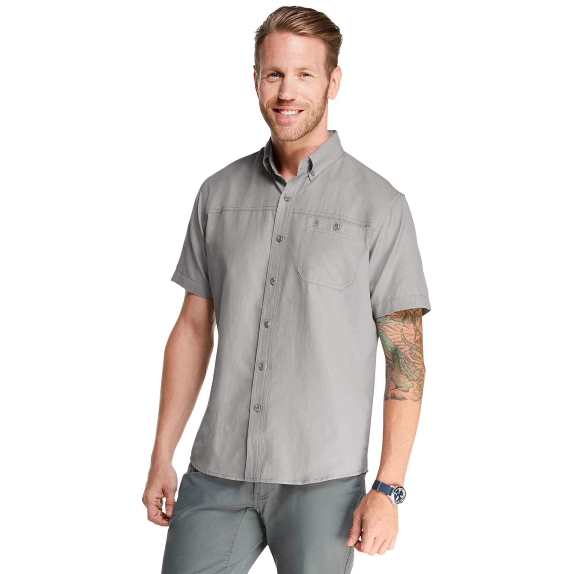 White Blue Water Performance Short Sleeve Shirt For Bass