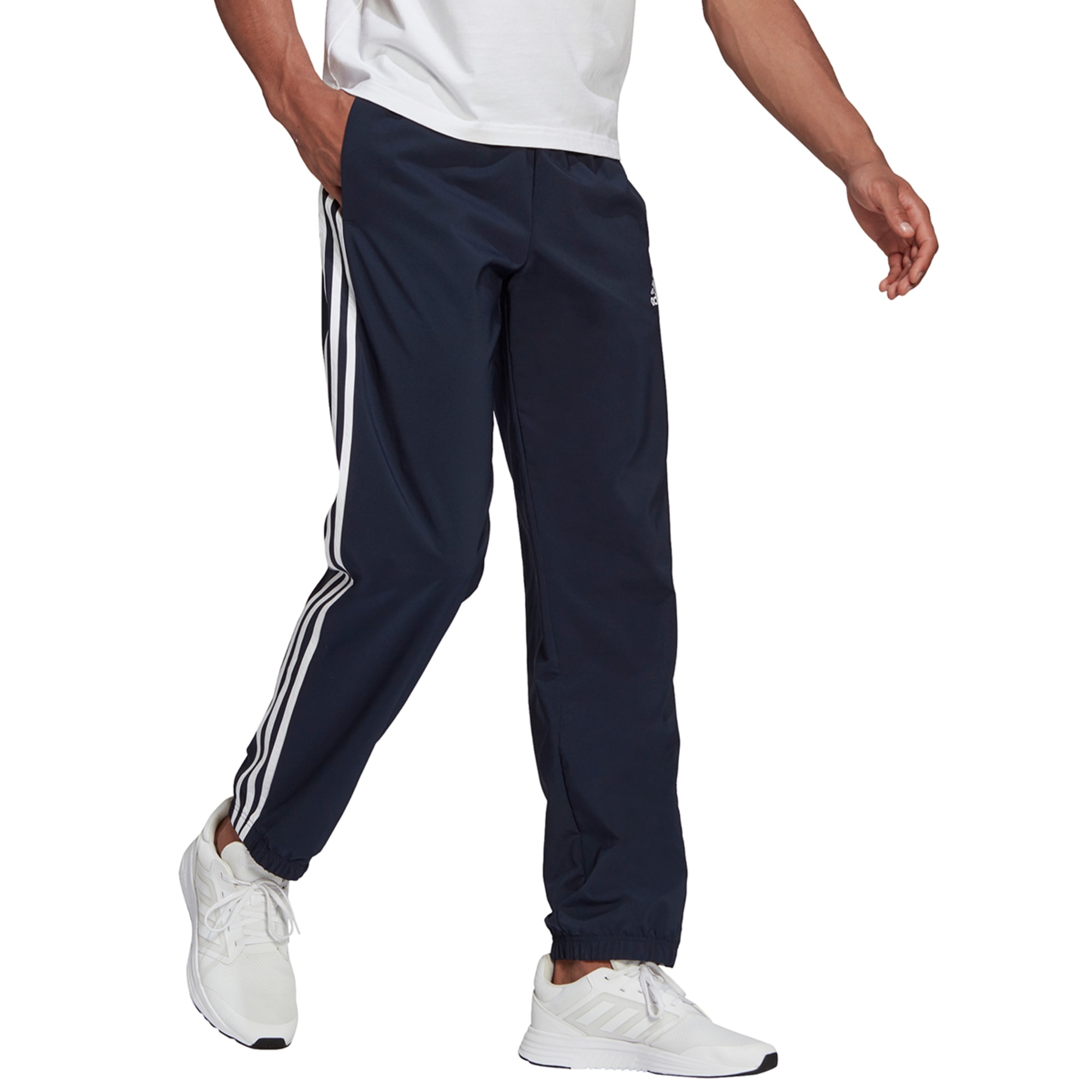 adidas Men's AEROREADY Essentials Elastic Cuff Woven 3-Stripes Tracksuit  Pants - Macy's