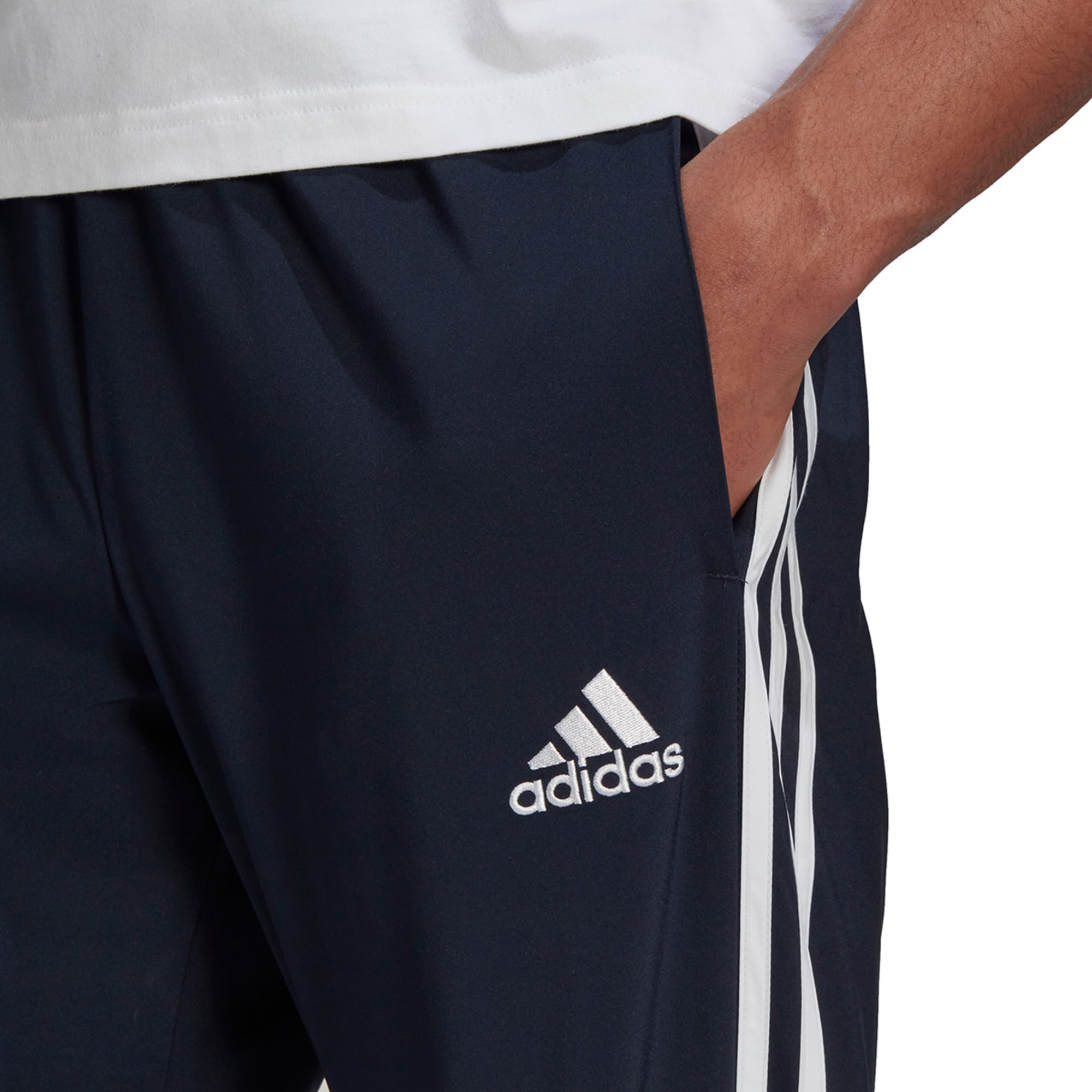 Adidas Mens Aeroready Essential Elastic Cuff 3-Stripe Pants