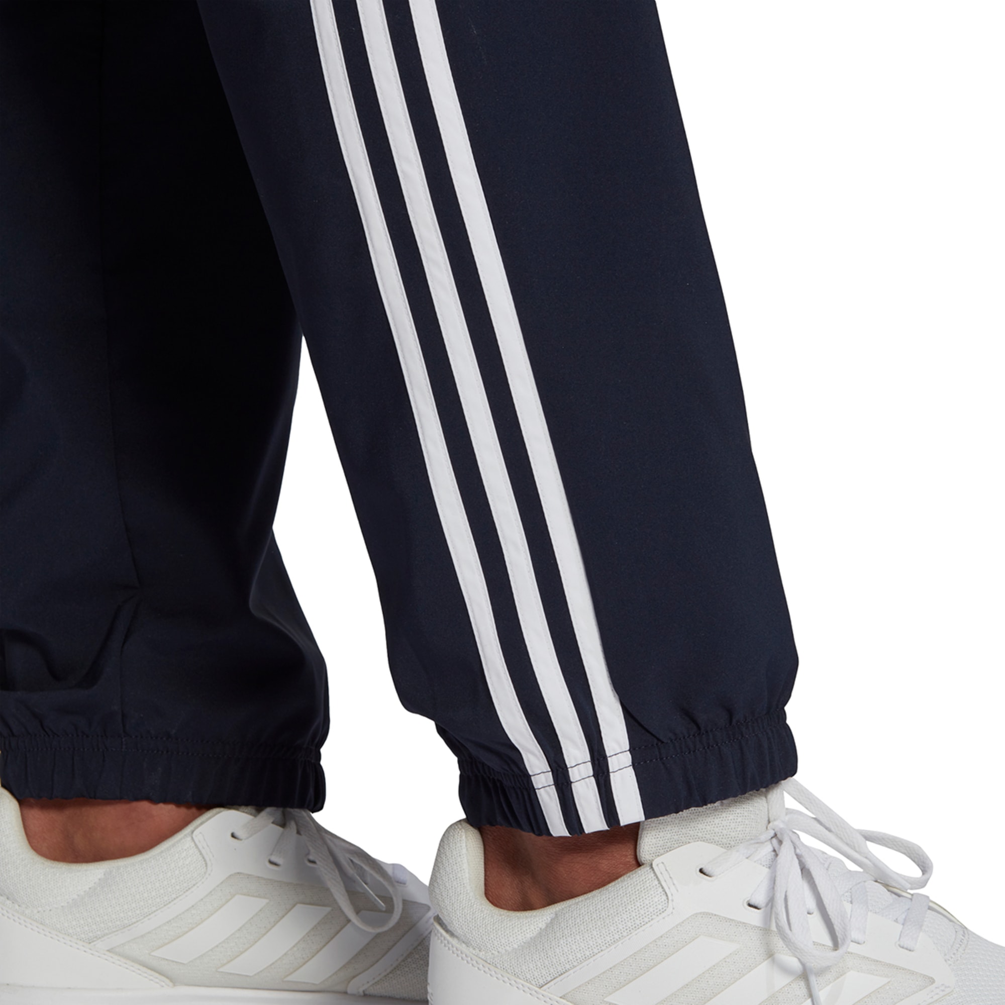 Adidas Essentials 3-Stripe Wind Pants - Black/Black/White - Mens