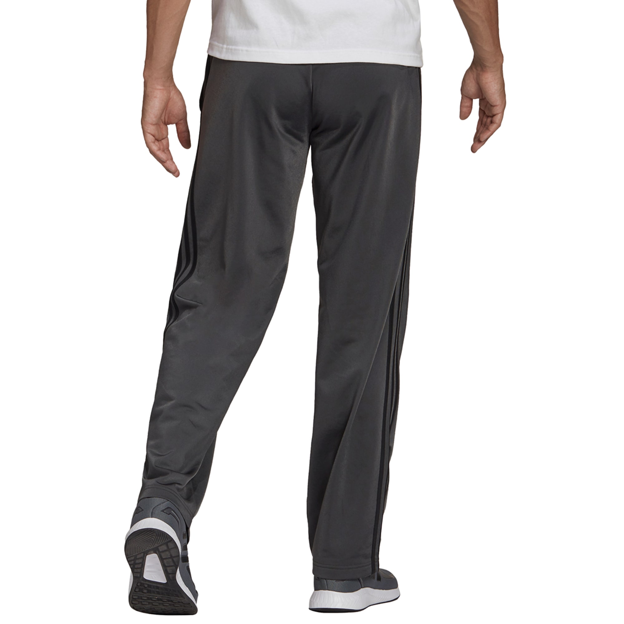 adidas Men's Three Stripe Tricot Pants, Dark Grey