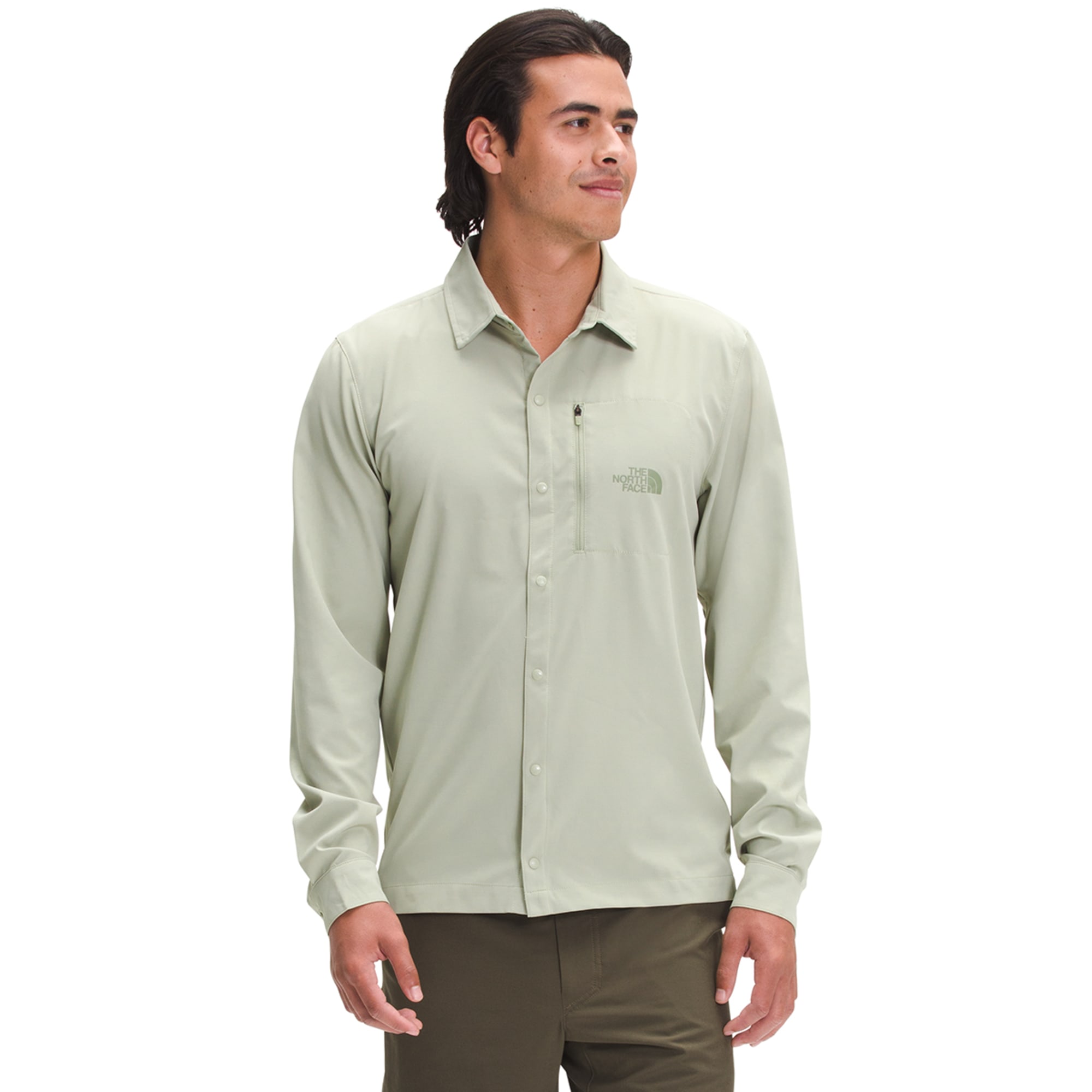 The North Face Men's Blue-Gray Long-Sleeve Button Hiking Camp