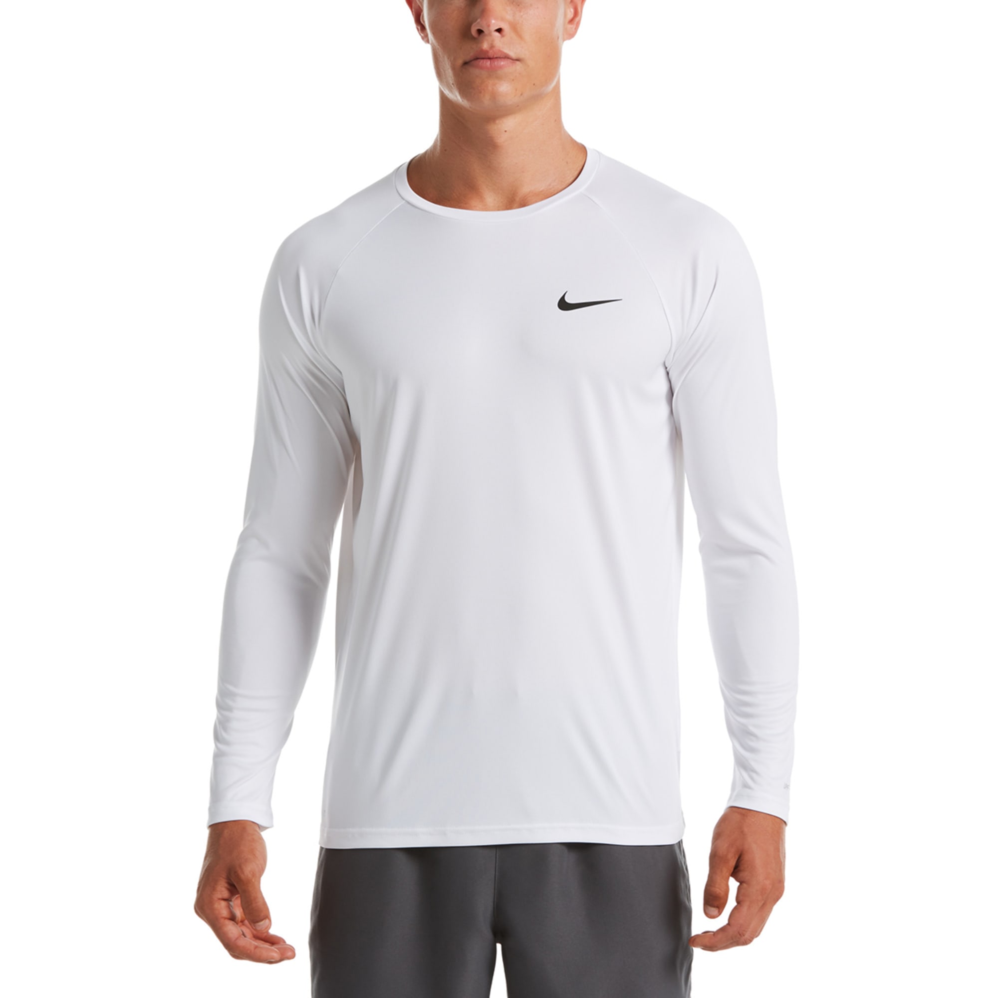 Nike Essential Long Sleeve Hydroguard White, Men's, Size: Large