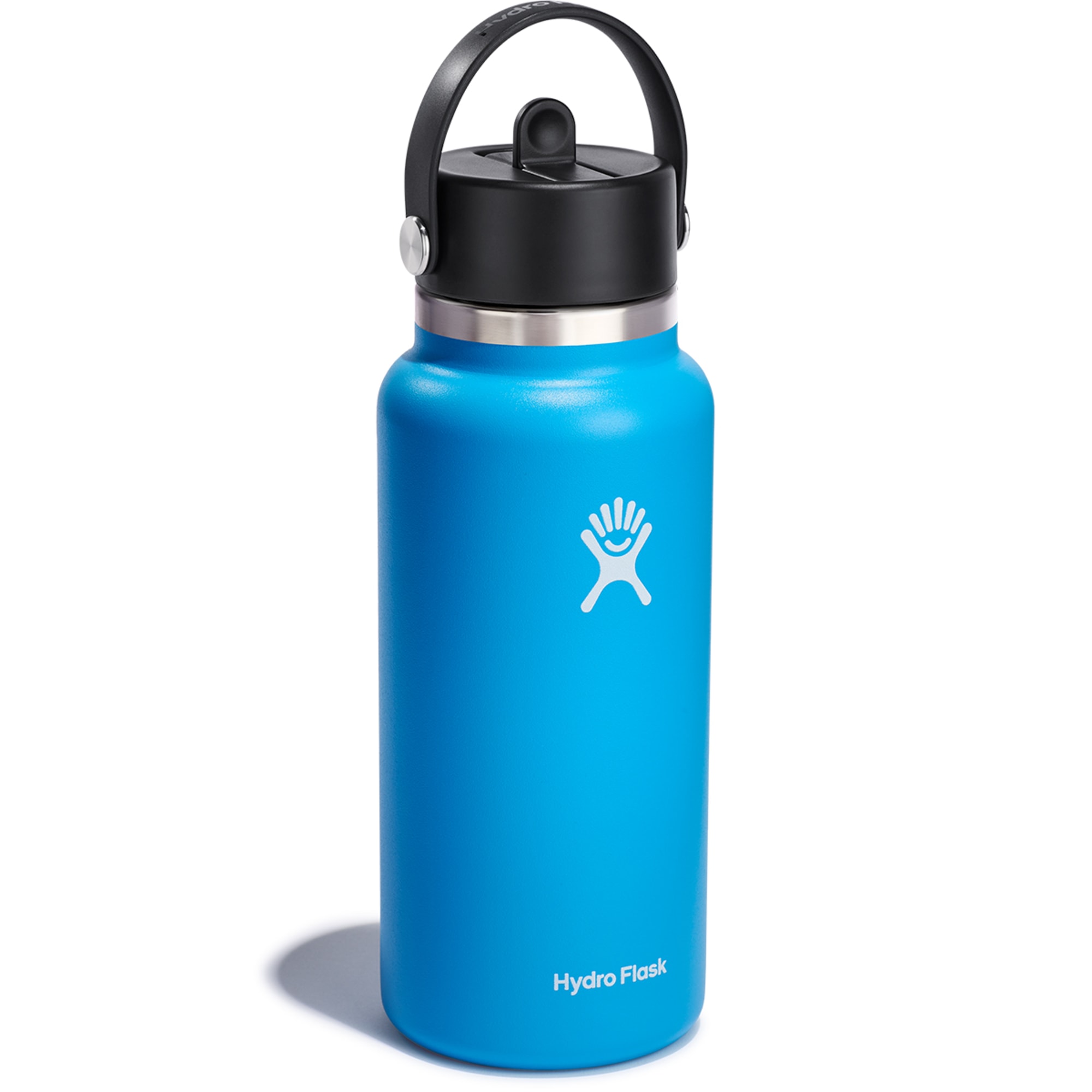 32oz Hydro Flask Light Blue (1.0 Design) Wide Mouth Straw Lid, Flex Lid  Water…