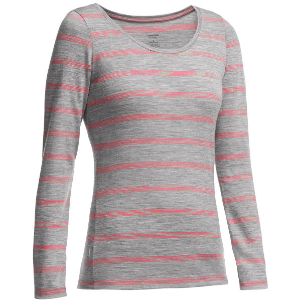 ICEBREAKER Women's Crush Long-Sleeve Scoop Neck Striped Shirt