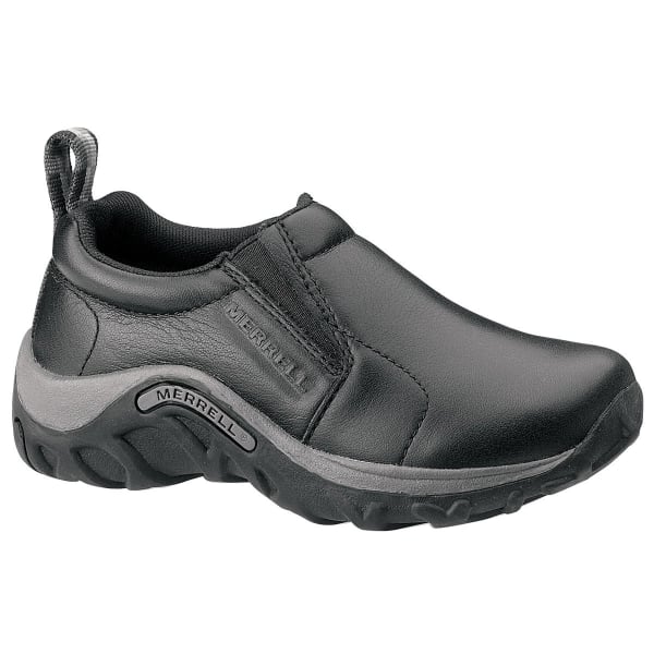 MERRELL Youth Jungle Moc Leather Shoes, Black