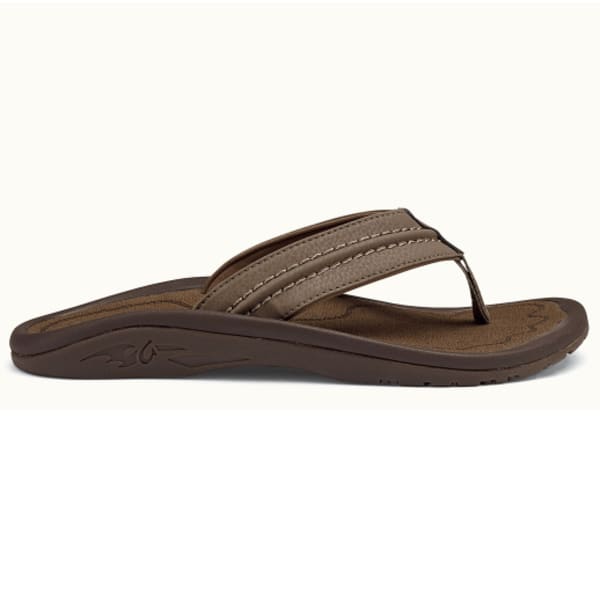 OLUKAI Men's Hokua Flip-Flops, Mustang