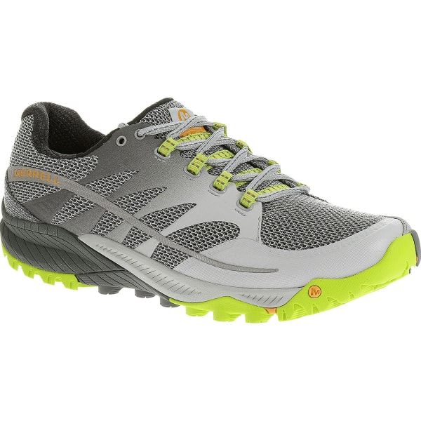 MERRELL Men's All Out Charge Running Shoes, Grey/Lime Green