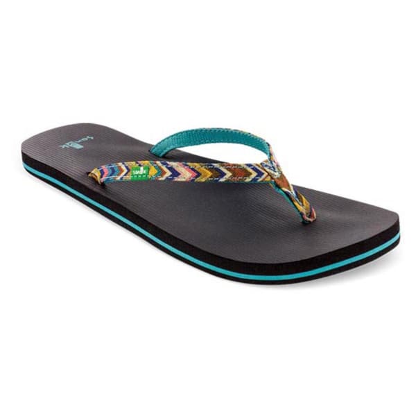 SANUK Women's Maritime Funk Flip-Flops, Peacock Multi