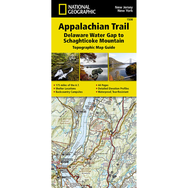 NATIONAL GEOGRAPHIC Appalachian Trail, Delaware Water Gap to Schaghticoke Mountain Topographic