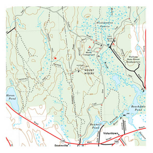 Pachaug State Forest Trail Map, CT