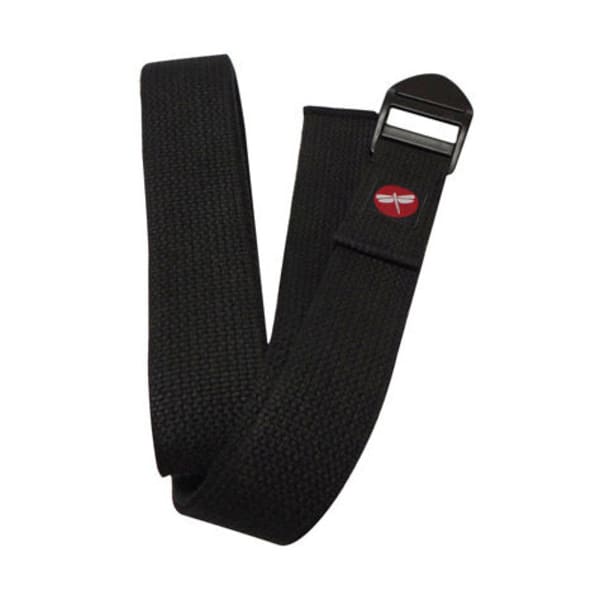 8-Foot Cinch Buckle Cotton Yoga Strap in Black