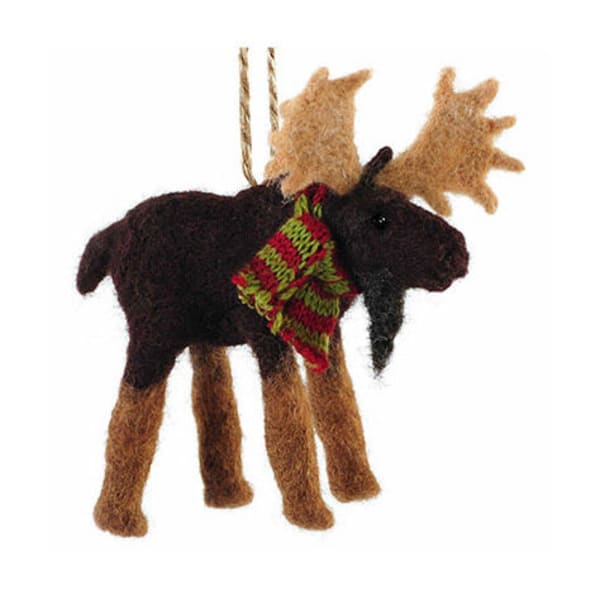 OUTSIDE INSIDE Felted Moose Ornament