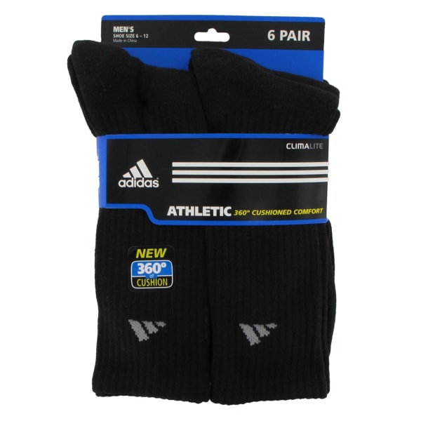 ADIDAS Men's Athletic Crew Socks, 6-Pack