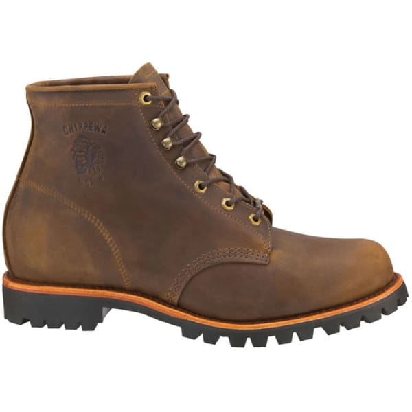 CHIPPEWA Men's 6 in. Apache Boots, Chocolate, Wide Width