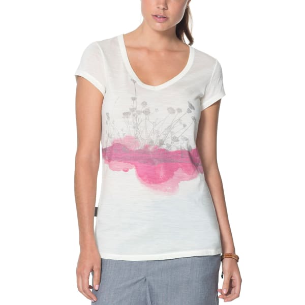 ICEBREAKER Women's Cool-Lite Spheria Short-Sleeve V-Neck Lace Tee